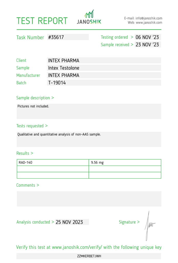 Intex Pharma Testolone RAD140 (10mg) - Image 2