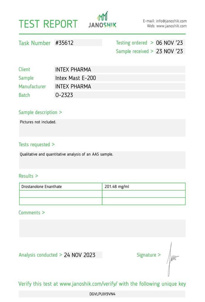 Intex Pharma Mast E-200 (Drostanolone Enanthate) - Image 2