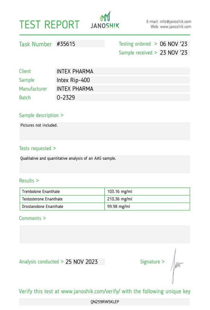 Intex Pharma RIP-400 400mg/ml - Image 2