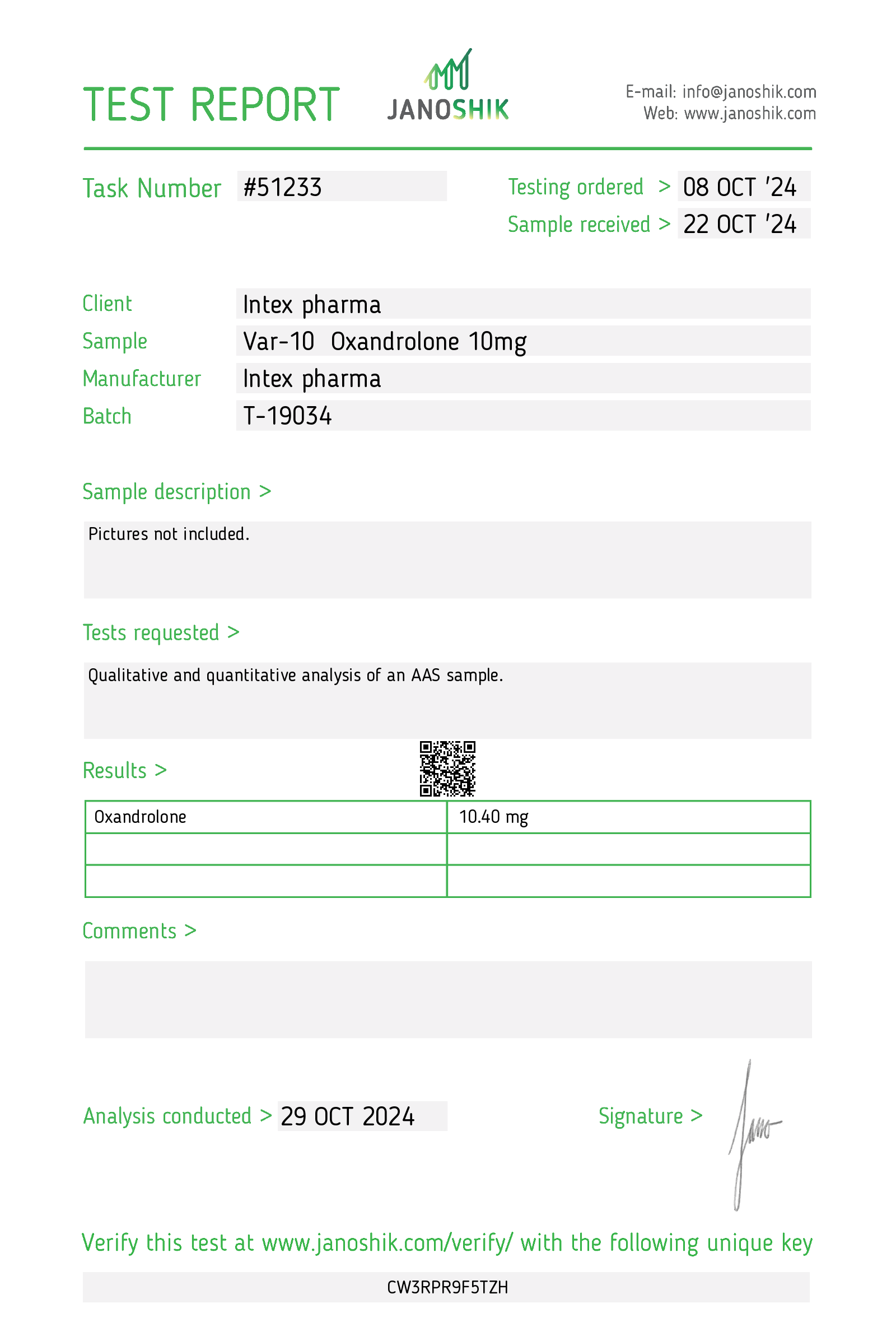Intex Pharma VAR 10 – 10mg x 100 tabs (Anavar) - Image 2