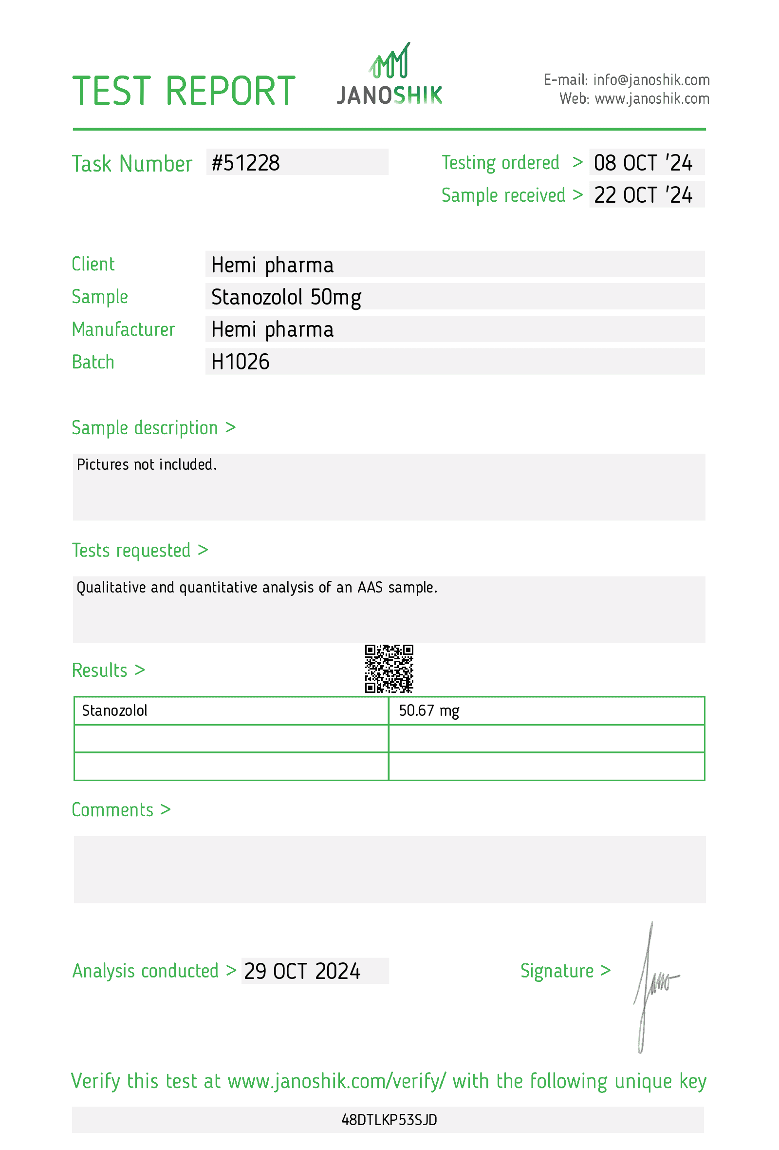 Hemi Pharma Winstrol (Stanozolol) 50mg - Image 2